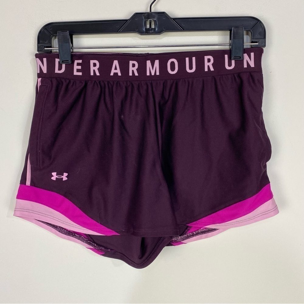 Under armour purple athletic shorts running workout